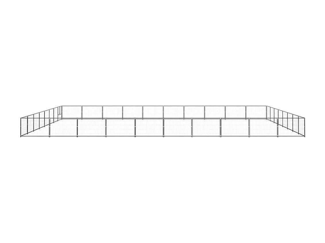 Cuccia da esterno gabbia recinto parco animali cane nero 80 m² acciaio 02_0000560