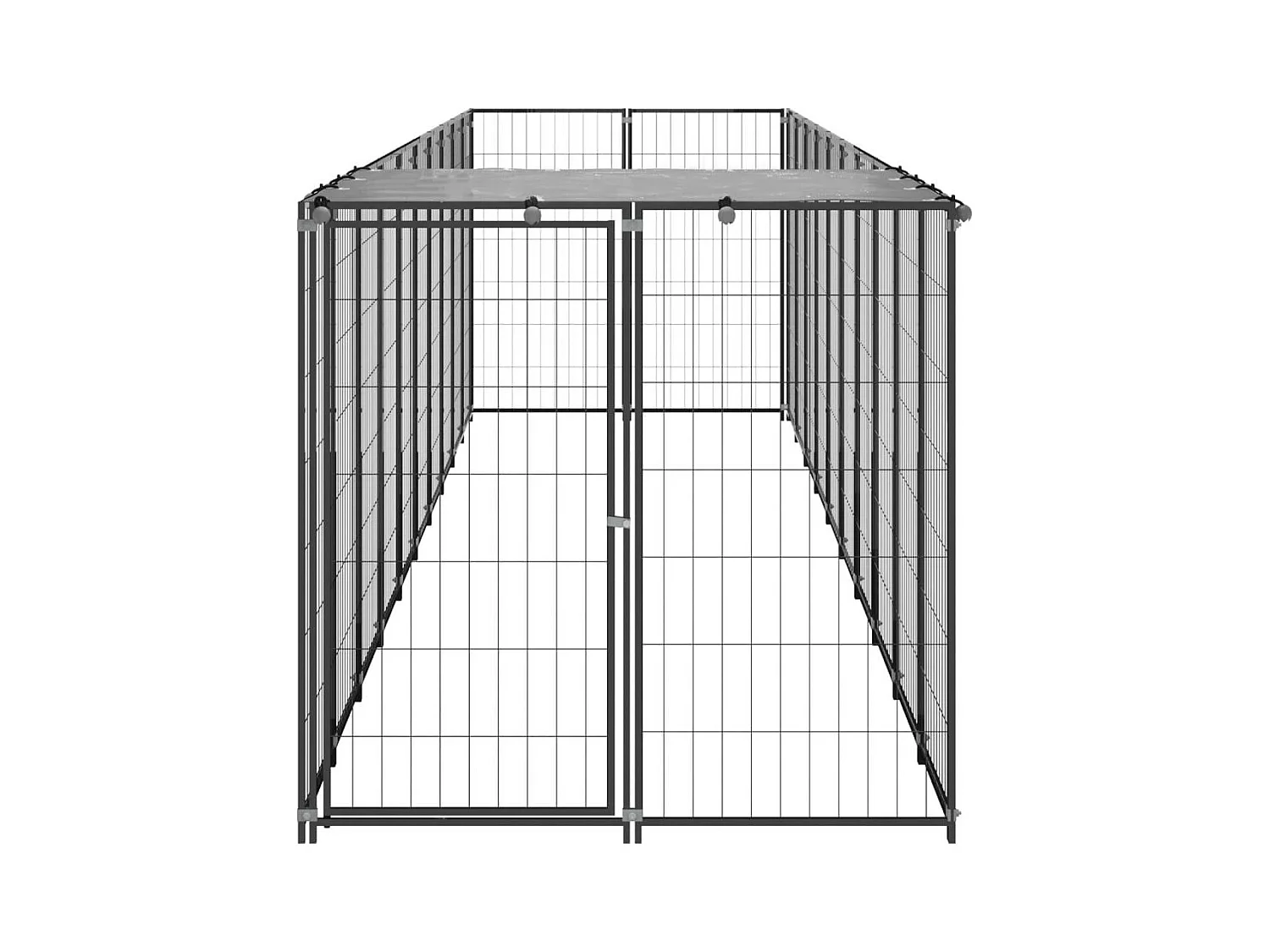 Chenil extérieur cage enclos noire 550 x 110 x 110 cm 02_0000546