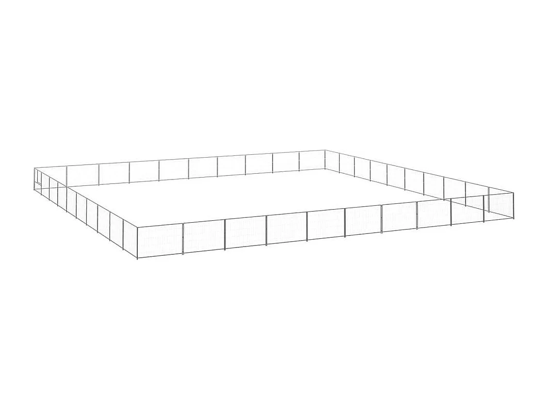 Chenil extérieur cage enclos argenté 1000 x 1000 x 70 cm 02_0000232