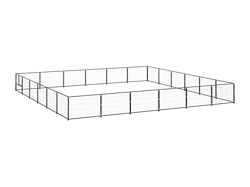 Gaiola para canil externo parque animal cachorro preto 36 m² aço 02_0000528