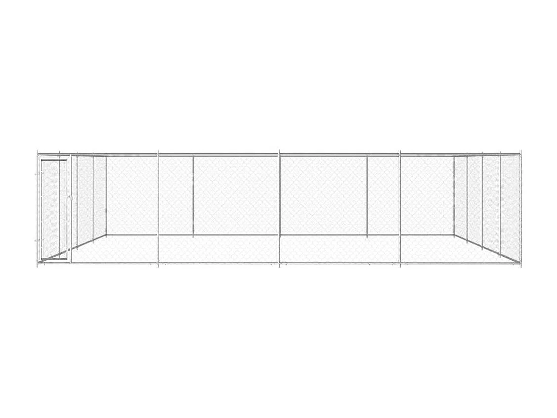 Cuccia da esterno gabbia recinto per animali box per cani da esterno in acciaio zincato 760 x 760 x 195 cm 02_0000478