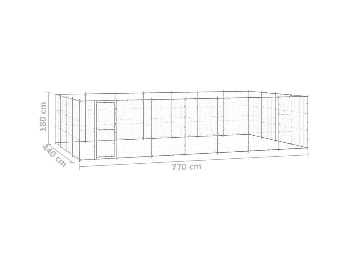 Chenil extérieur cage enclos 770 x 440 x 180 cm 02_0000420