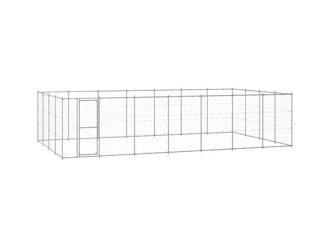 Jaula para perrera de exterior, parque para animales, exterior, perro, acero galvanizado, 33,88 m² 02_0000420