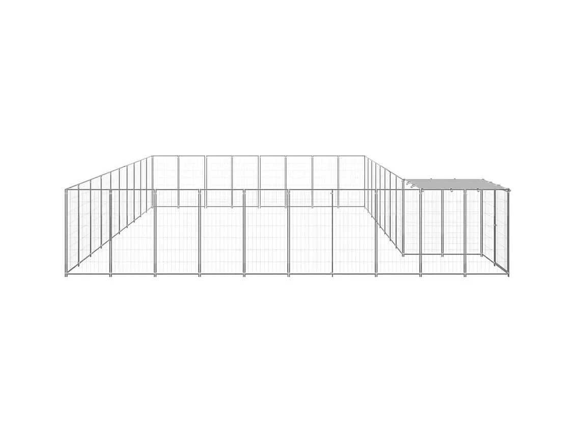 Chenil extérieur cage enclos argenté 550 x 550 x 110 cm 02_0000260