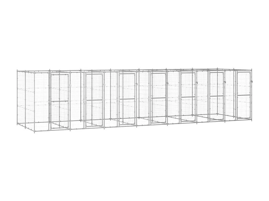 Recinto per animali da esterno per cani in acciaio zincato 16,94 m² 02_0000409
