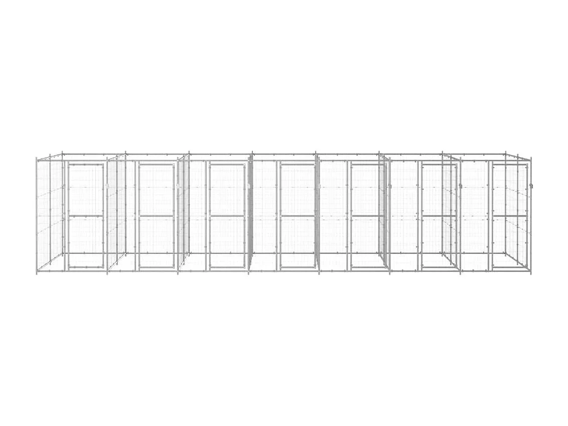 Recinto per animali da esterno per cani in acciaio zincato 16,94 m² 02_0000409