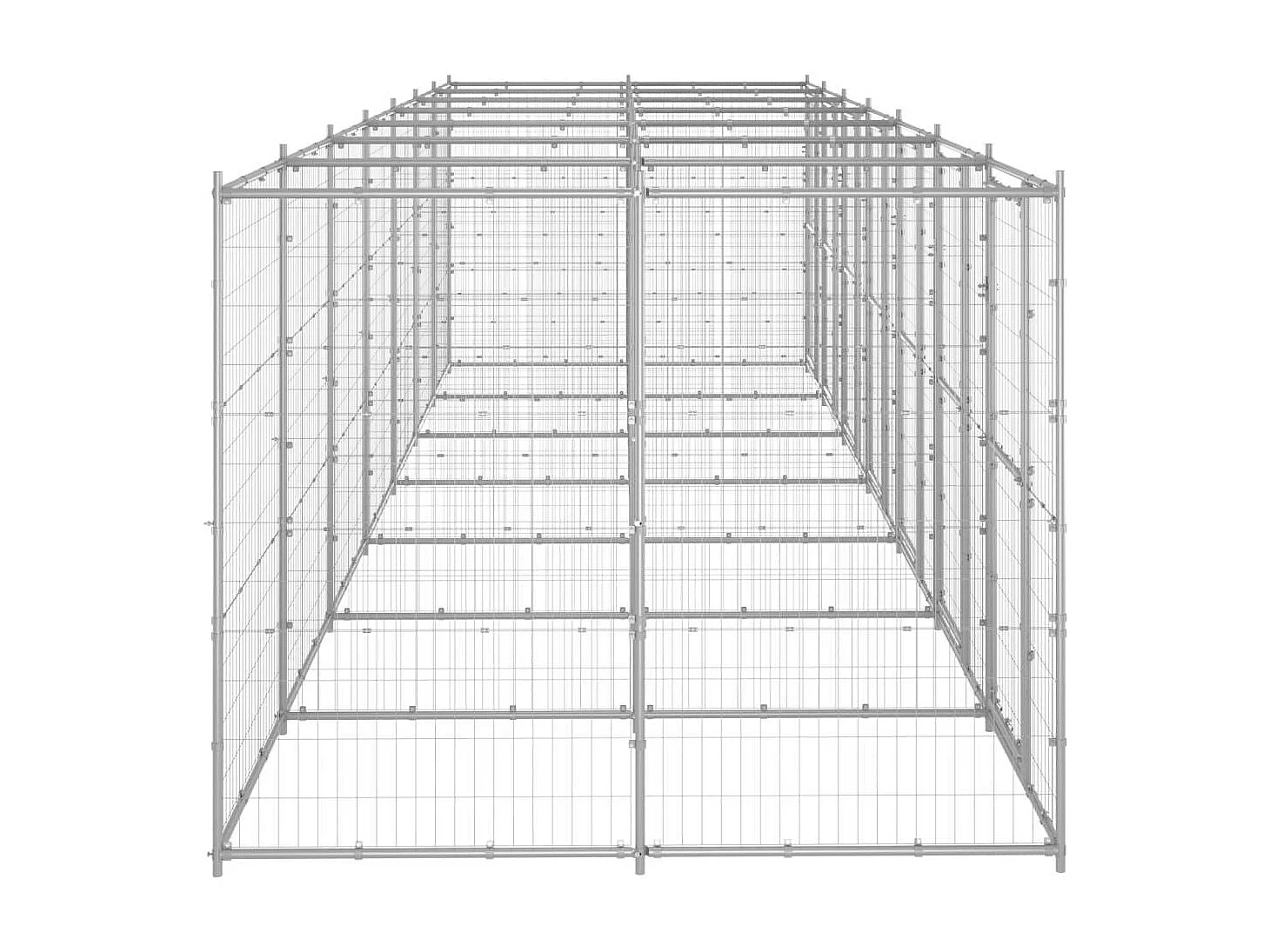 Recinto per animali da esterno per cani in acciaio zincato 16,94 m² 02_0000409