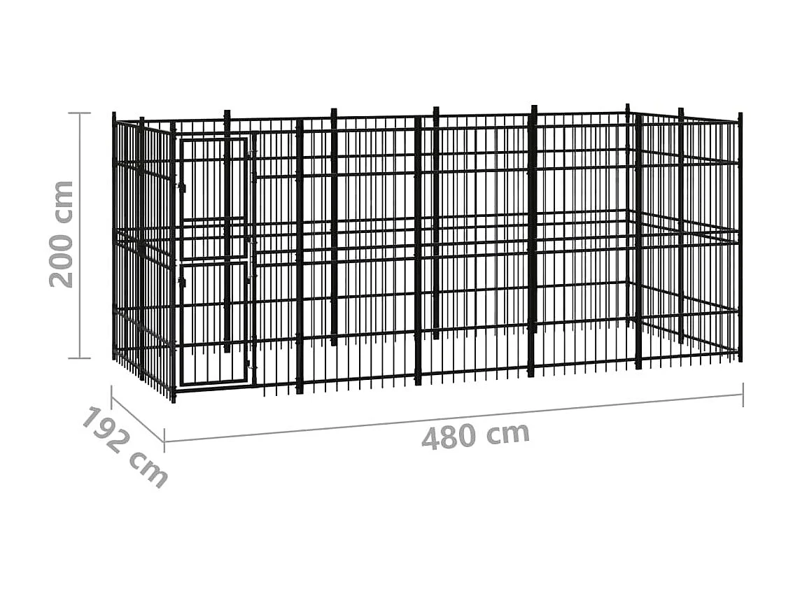 Gaiola para canil outdoor animal pac para cães aço 9,22 m² preto 02_0041888