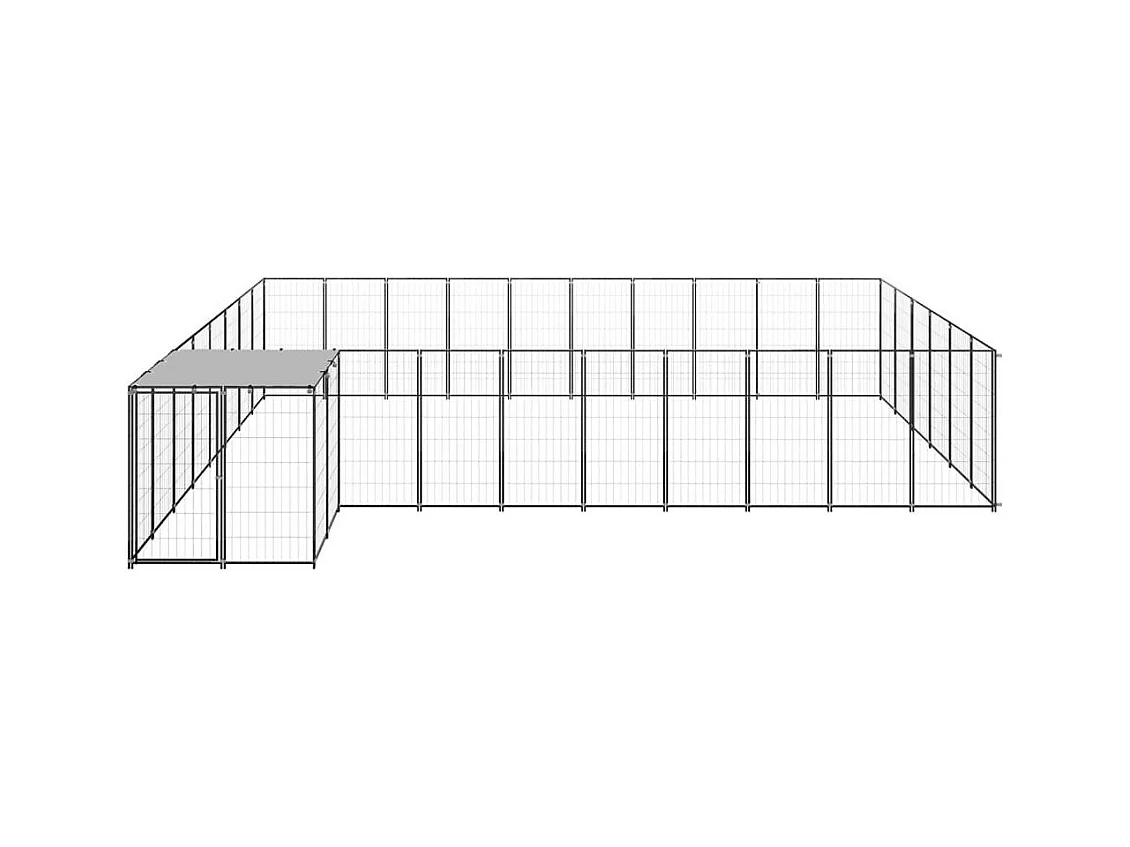Chenil extérieur cage enclos noire 440 x 550 x 110 cm 02_0000504