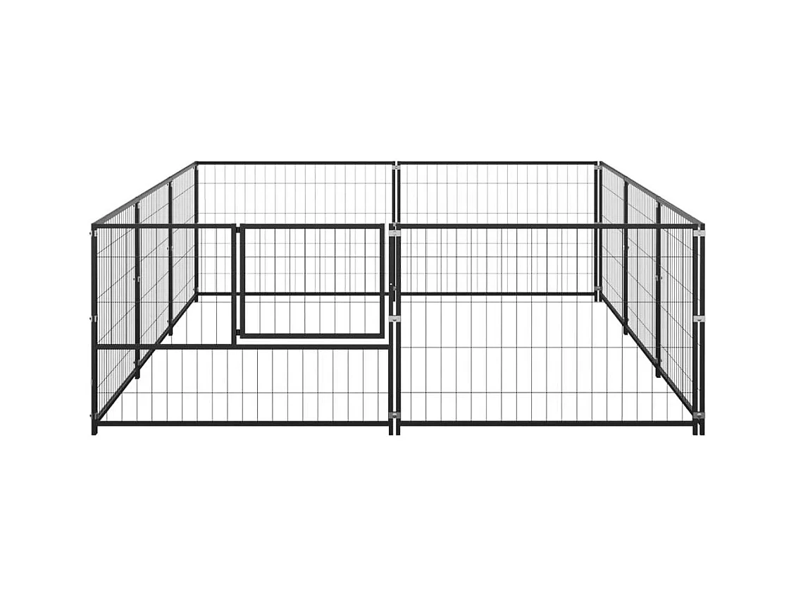 Chenil extérieur cage enclos noire 300 x 200 x 70 cm 02_0000545