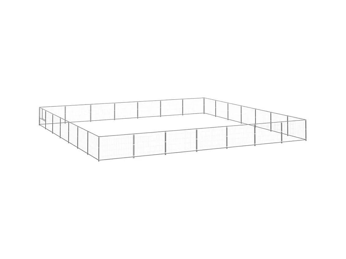 Chenil extérieur cage enclos argenté 700 x 700 x 70 cm 02_0000284