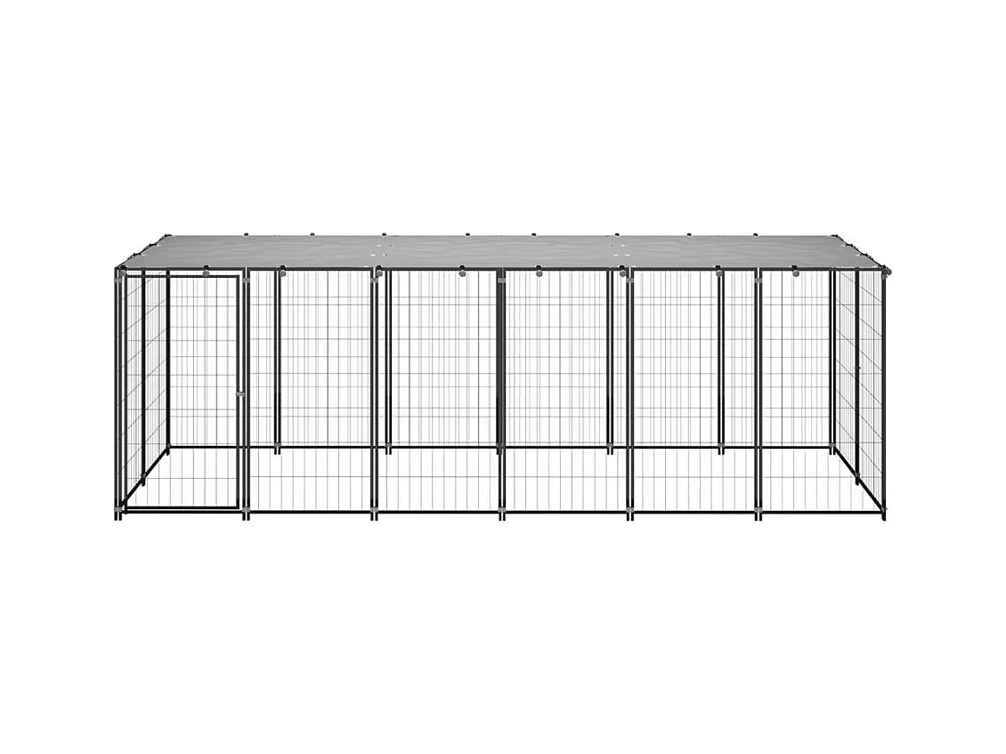 Chenil extérieur cage enclos grise 330 x 110 x 110 cm 02_0000525