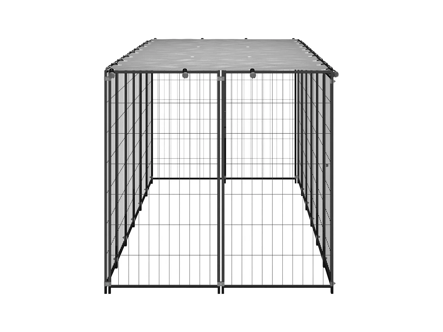 Chenil extérieur cage enclos grise 330 x 110 x 110 cm 02_0000525