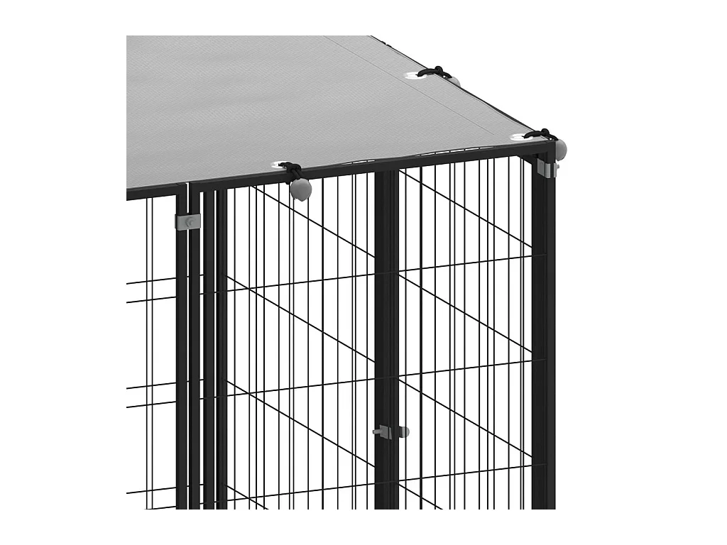 Chenil extérieur cage enclos grise 330 x 110 x 110 cm 02_0000525