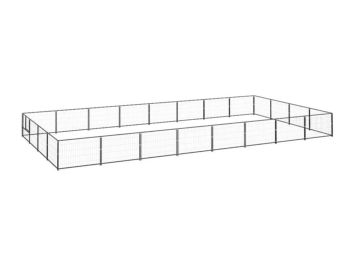 Cuccia da esterno gabbia recinto parco animali cane nero 32 m² acciaio 02_0000524