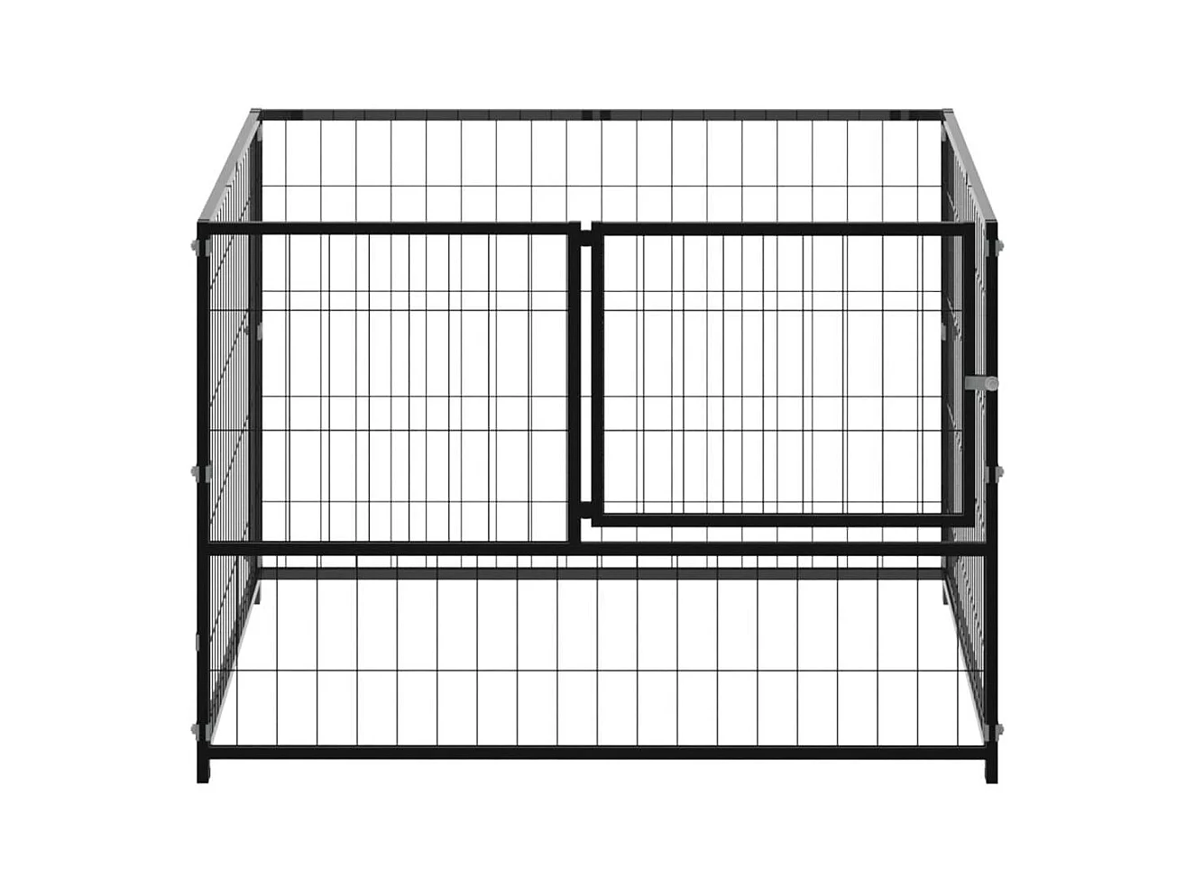 Chenil extérieur cage enclos noire 100 x 100 x 70 cm 02_0000489