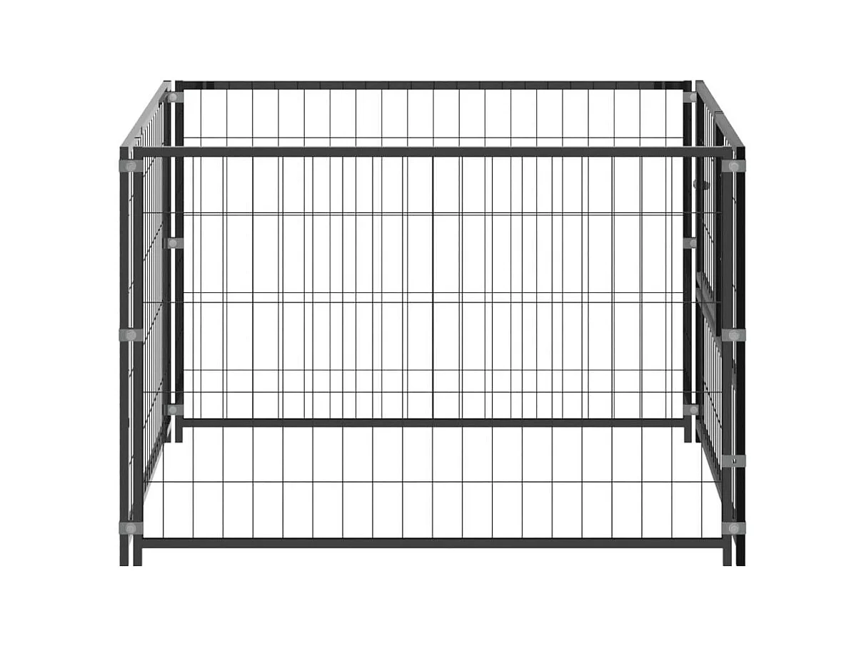 Chenil extérieur cage enclos noire 100 x 100 x 70 cm 02_0000489