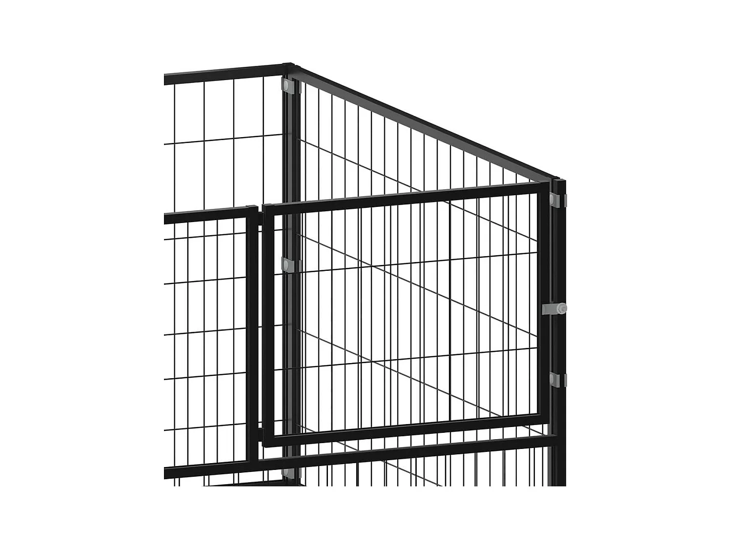Chenil extérieur cage enclos noire 100 x 100 x 70 cm 02_0000489