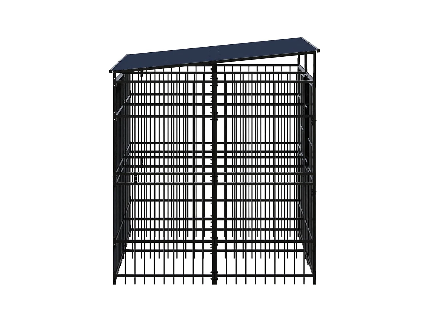 Canil gaiola exterior animal pac com teto para cães aço 3,69 m² preto 02_0041757
