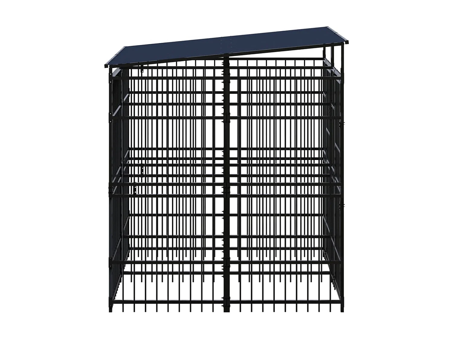Canil gaiola exterior animal pac com teto para cães aço 3,69 m² preto 02_0041757