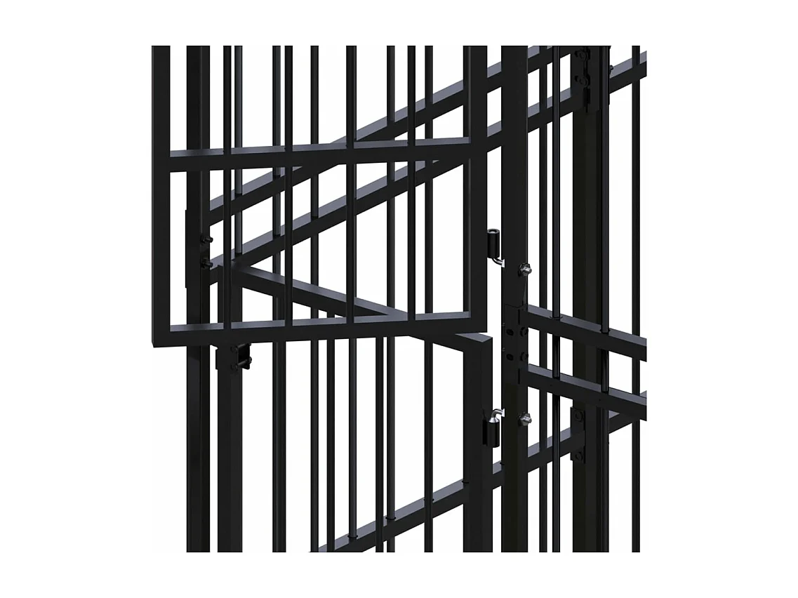 Jaula para perrera exterior animal pac con techo para perros acero 18,43 m² negro 02_0041751