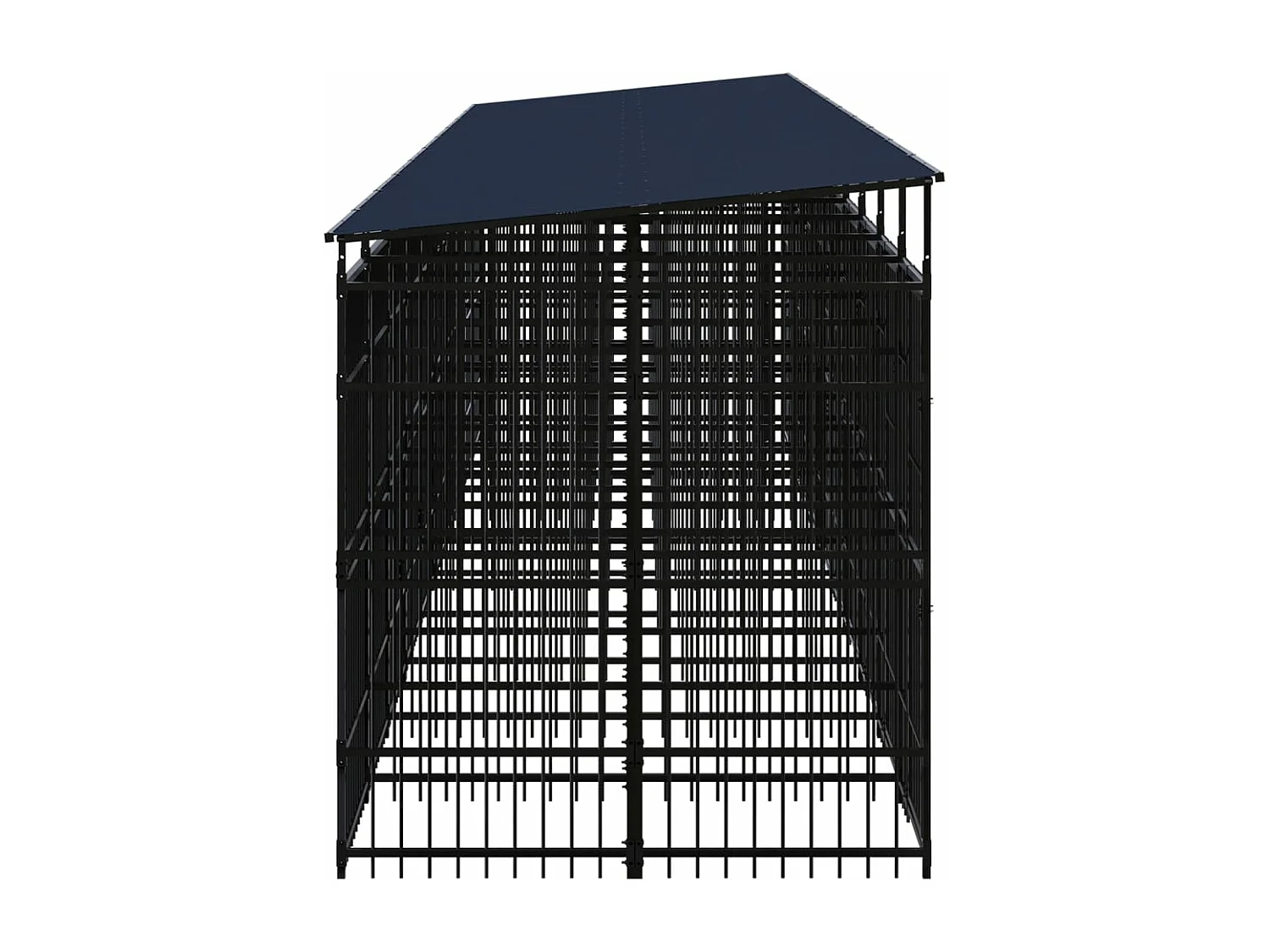 Jaula para perrera exterior animal pac con techo para perros acero 18,43 m² negro 02_0041751