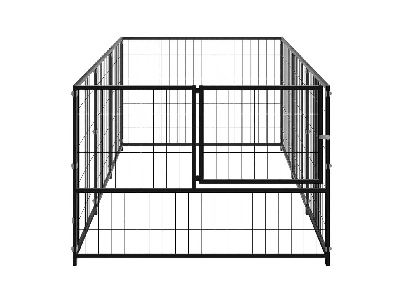 Chenil extérieur cage enclos noire 300 x 100 x 70 cm 02_0000519
