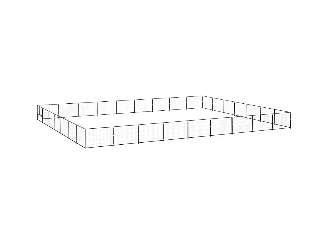 Chenil extérieur cage enclos noire 900 x 700 x 70 cm 02_0000550