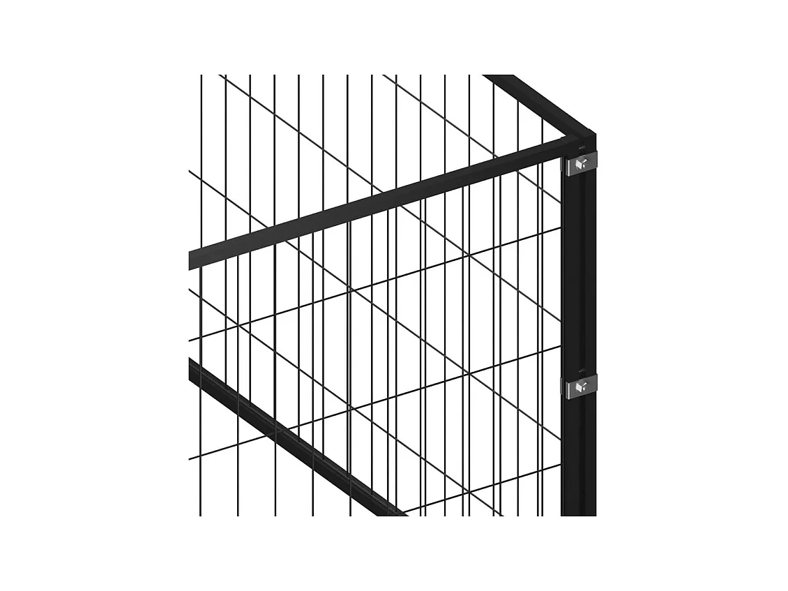 Chenil extérieur cage enclos noire 900 x 700 x 70 cm 02_0000550