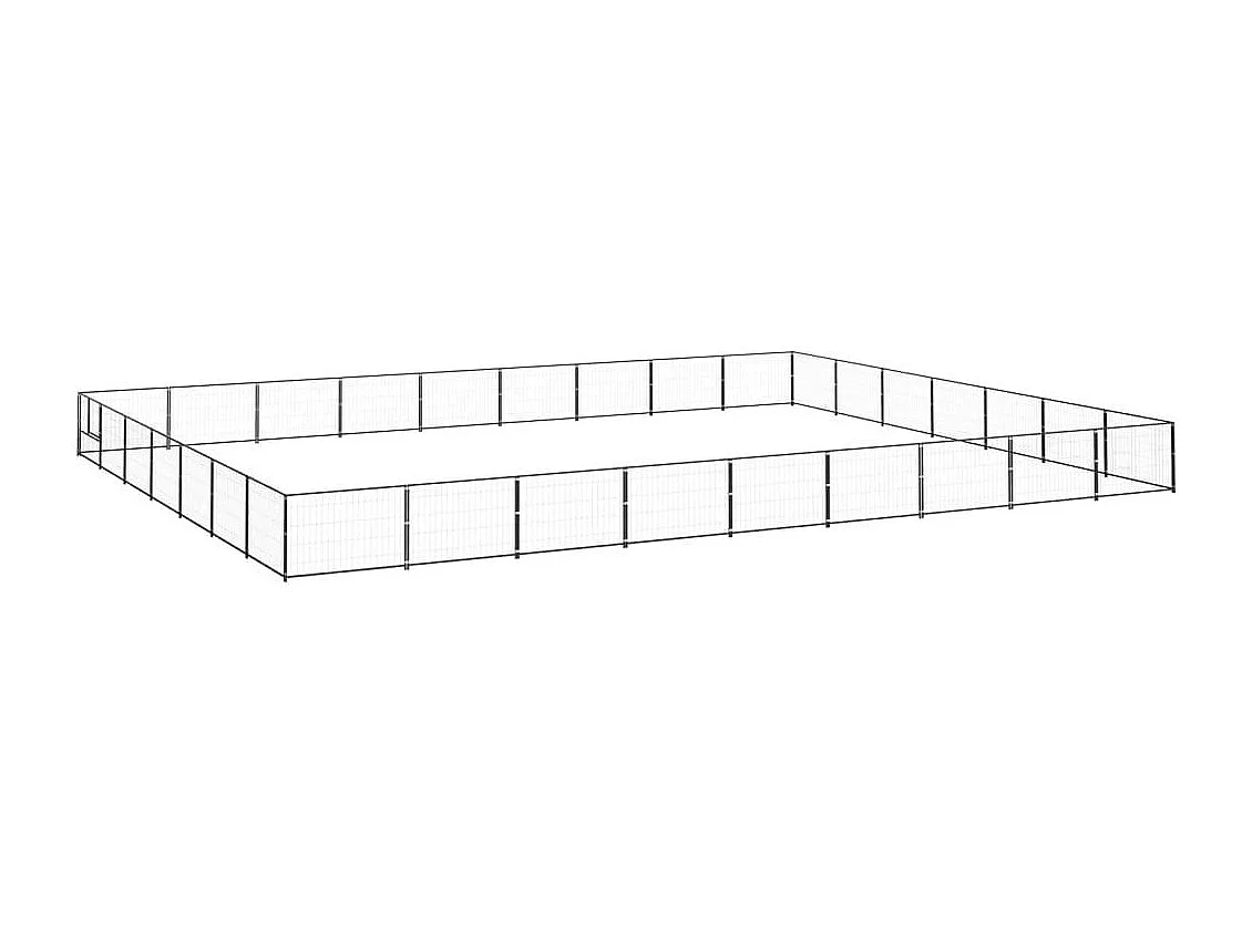 Cuccia da esterno gabbia recinto parco animali cane nero 63 m² acciaio 02_0000550