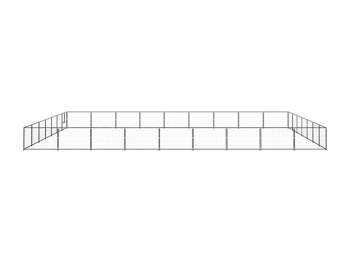 Cuccia da esterno gabbia recinto parco animali cane nero 63 m² acciaio 02_0000550