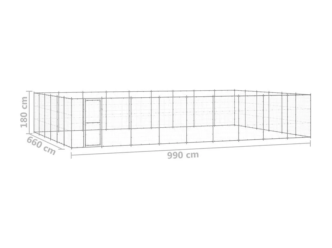 Chenil extérieur cage enclos 990 x 660 x 180 cm 02_0000426