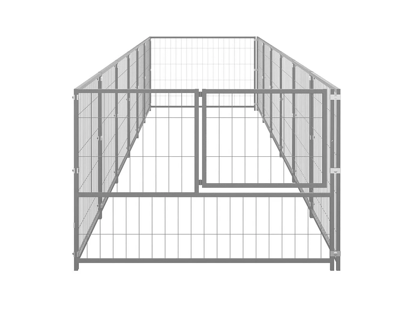 Chenil extérieur cage enclos argenté 600 x 100 x 70 cm 02_0000289