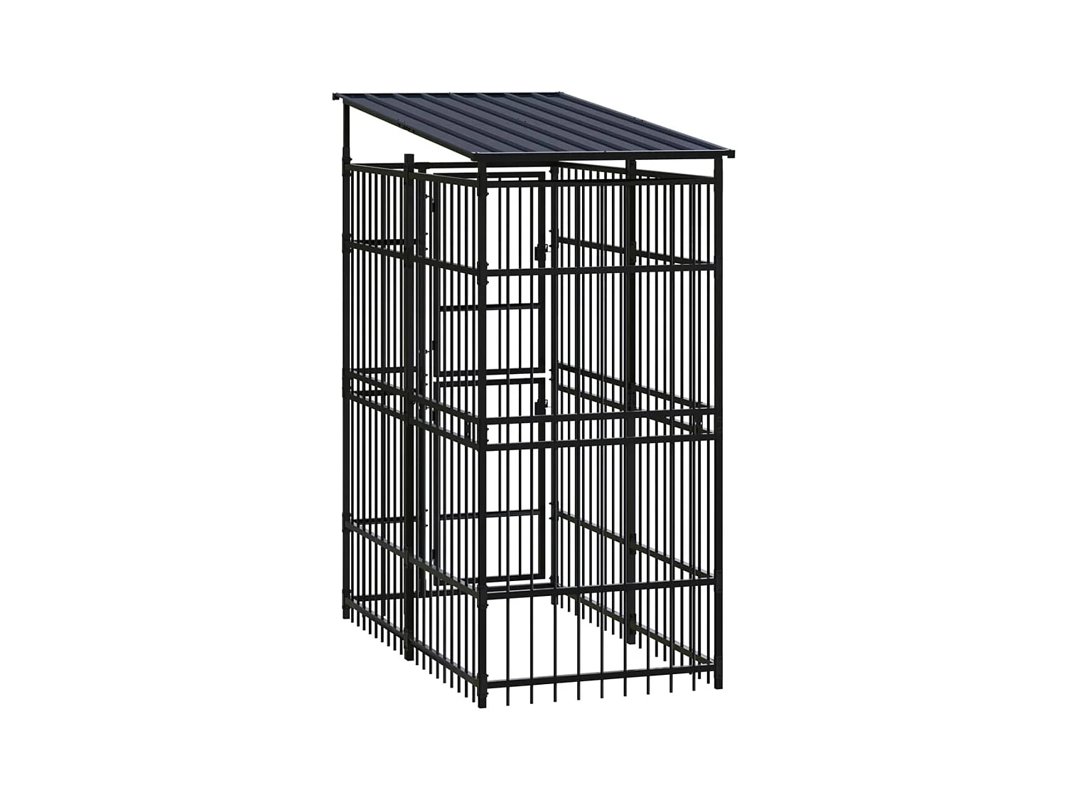 Canil gaiola exterior animal pac com teto para cães aço 1,84 m² preto 02_0041729