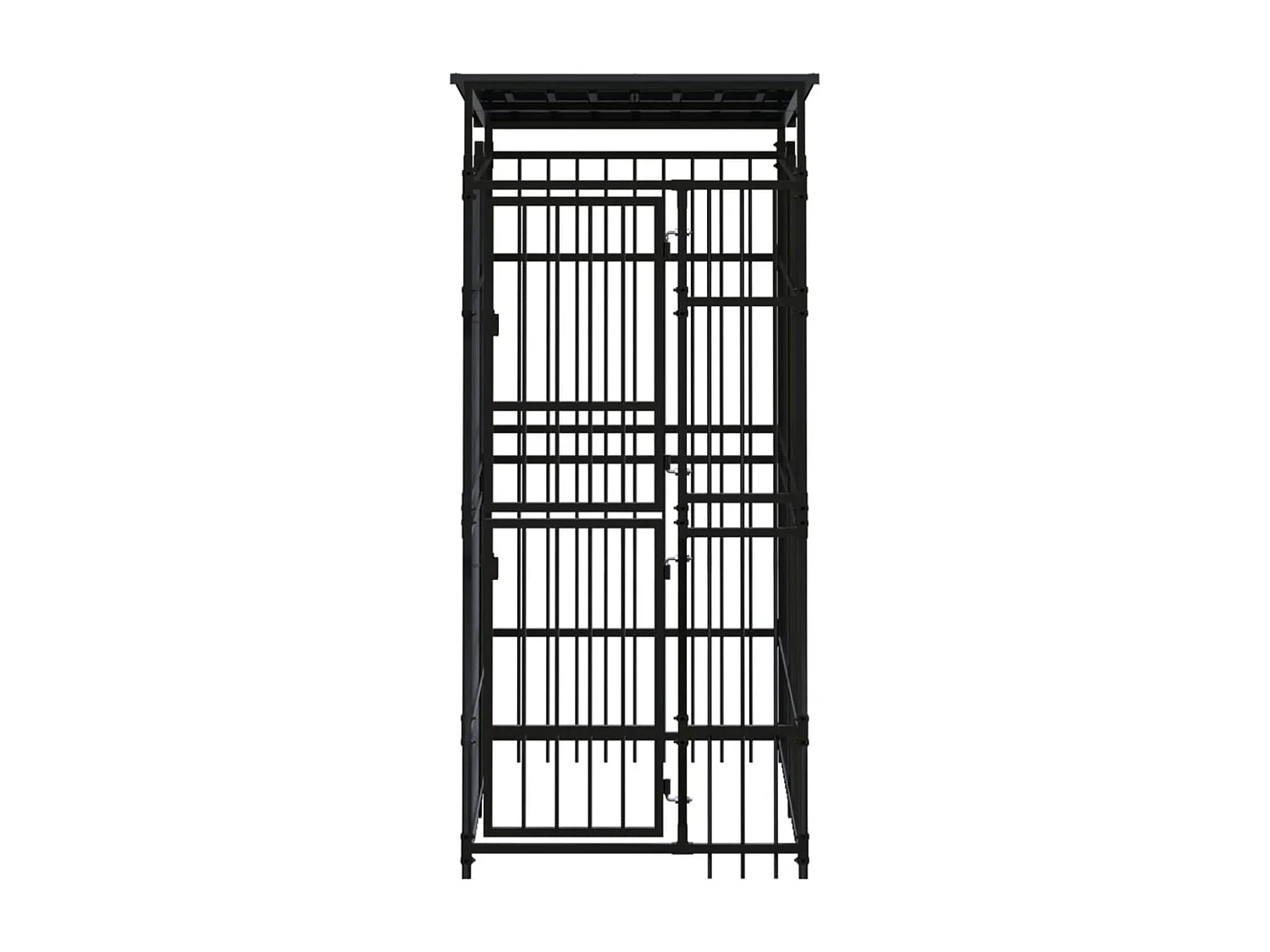 Jaula para perrera exterior animal pac con techo para perros acero 1,84 m² negro 02_0041729