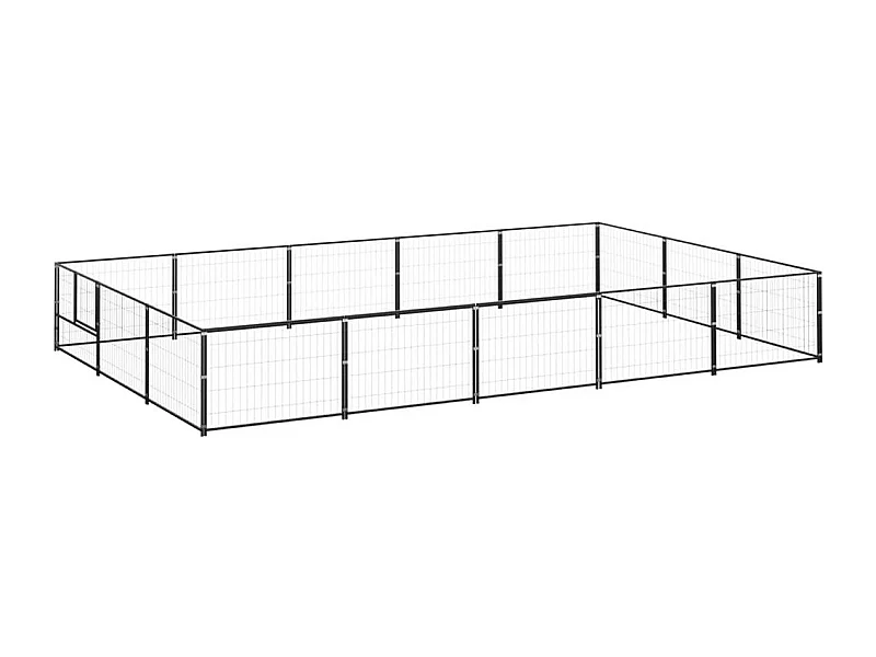 Gaiola para canil externo parque animal cachorro preto 15 m² aço 02_0000496