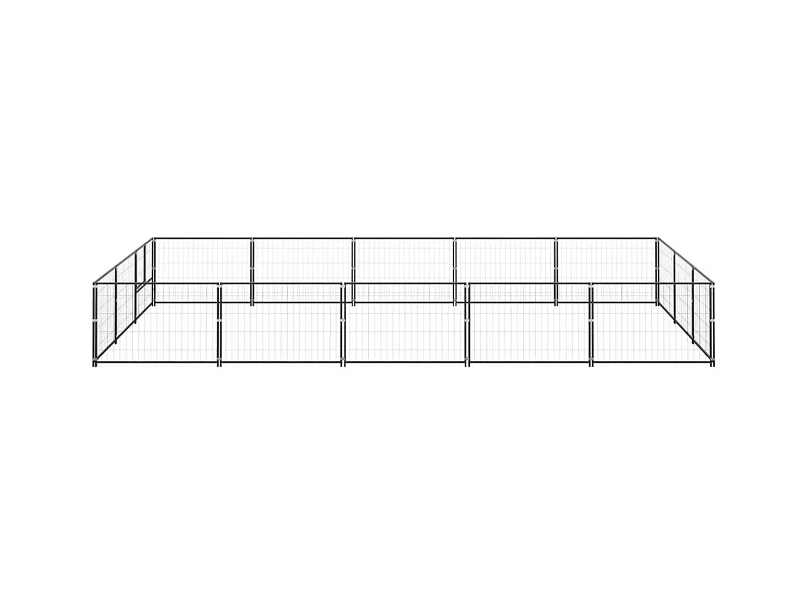 Chenil extérieur cage enclos noire 500 x 300 x 70 cm 02_0000496