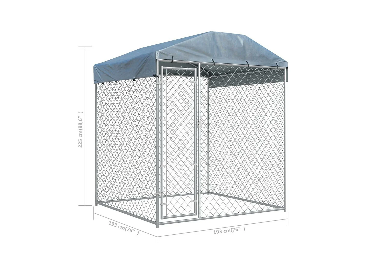 Chenil extérieur cage enclos 193 x 193 x 225 cm 02_0000324