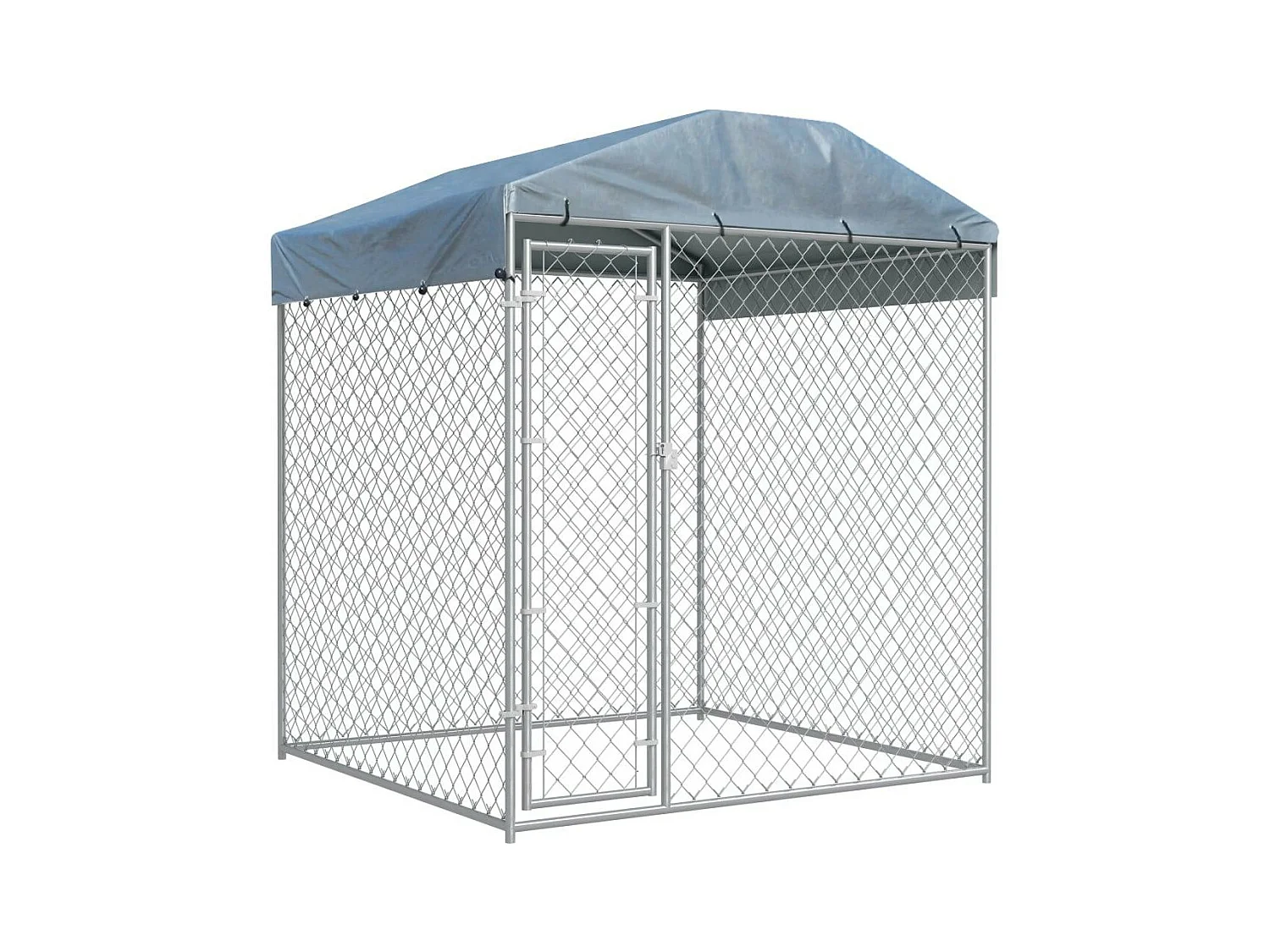 Jaula para perrera exterior, parque infantil para animales, perro exterior con techo para perros 225 cm 02_0000324