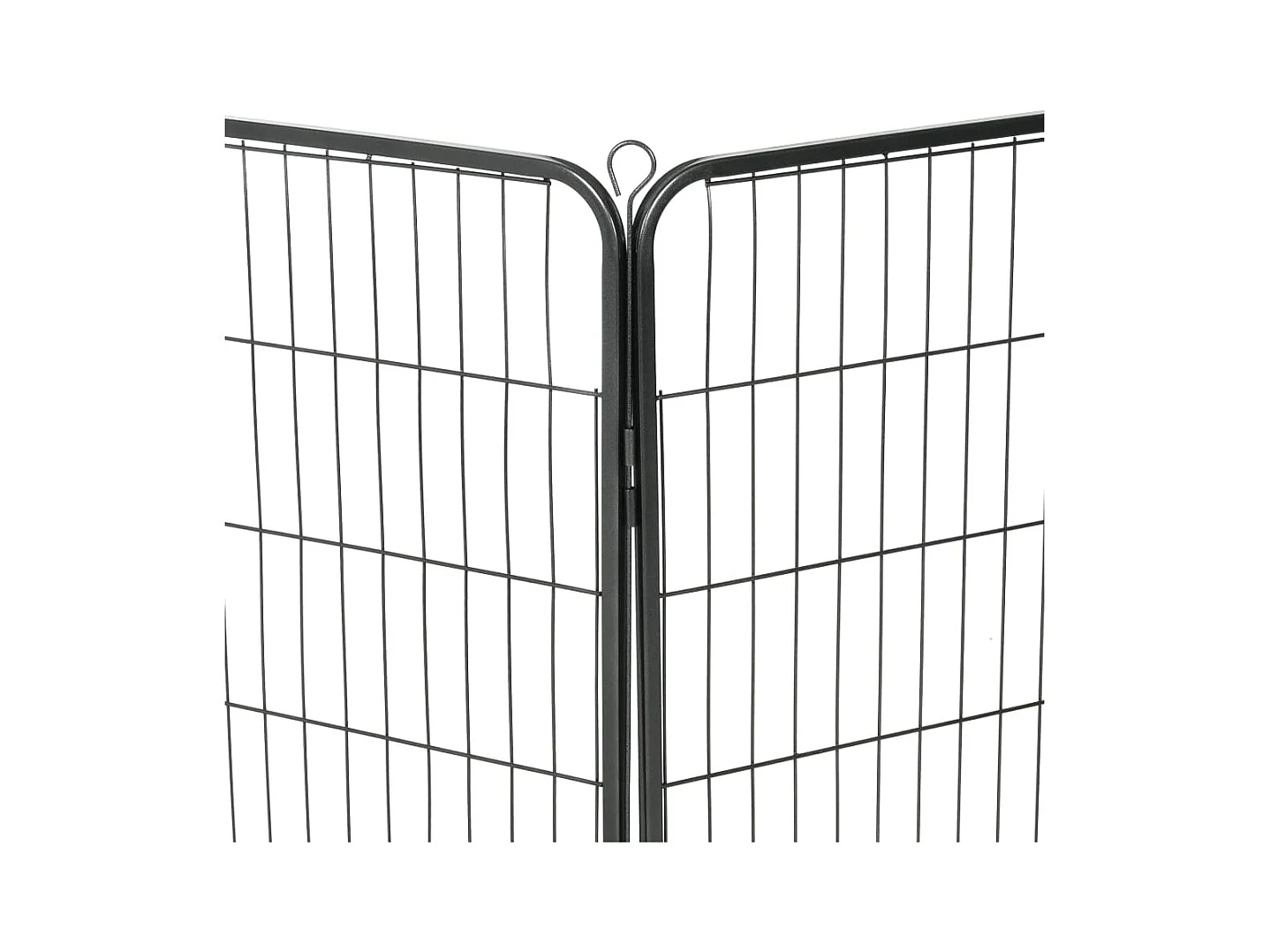 Box per cani cuccioli animali 8 pannelli in acciaio 80 x 100 cm nero 02_0000567