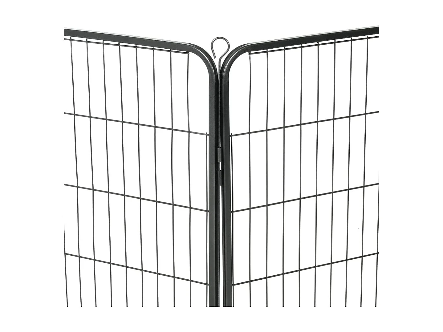 Box per cani cuccioli animali 8 pannelli in acciaio 80 x 100 cm nero 02_0000567