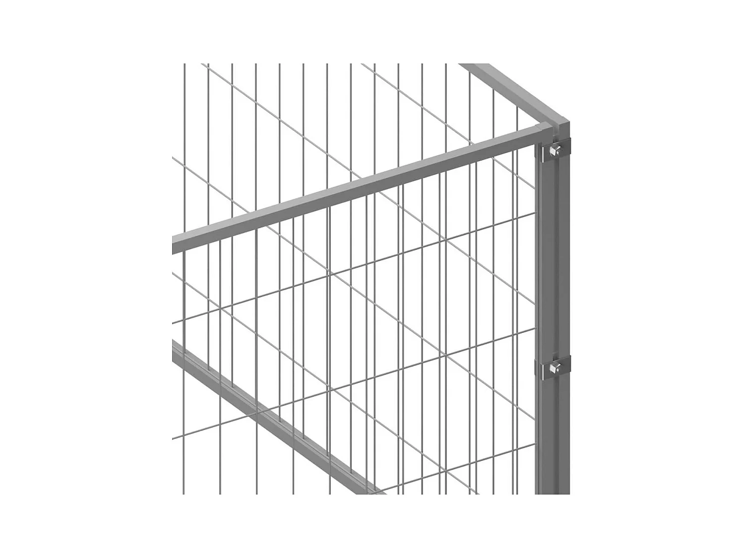 Chenil extérieur cage enclos argenté 700 x 600 x 700 cm 02_0000281