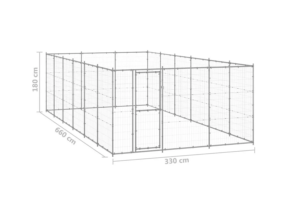 Chenil extérieur cage enclos 330 x 660 x 180 cm 02_0000414