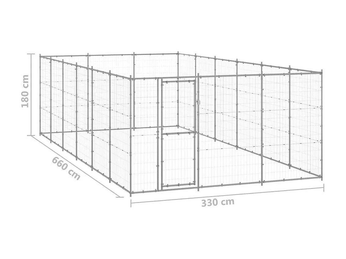 Chenil extérieur cage enclos 330 x 660 x 180 cm 02_0000414