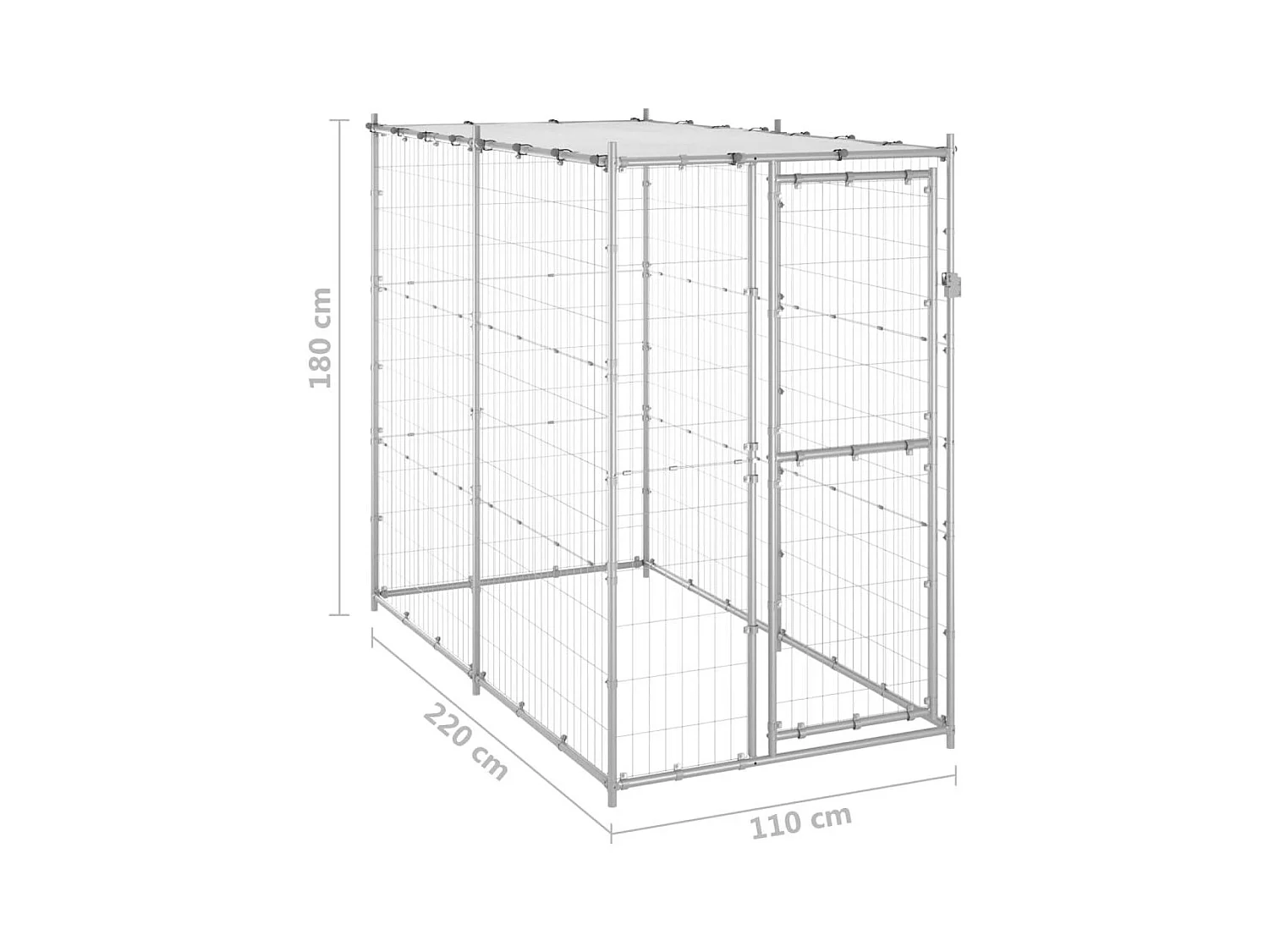 Chenil extérieur cage enclos 110 x 220 x 180 cm 02_0000431