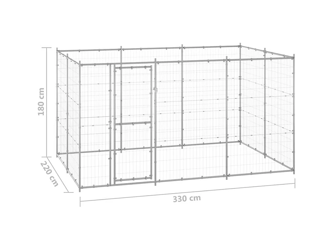 Chenil extérieur cage enclos 330 x 220 x 180 cm 02_0000428