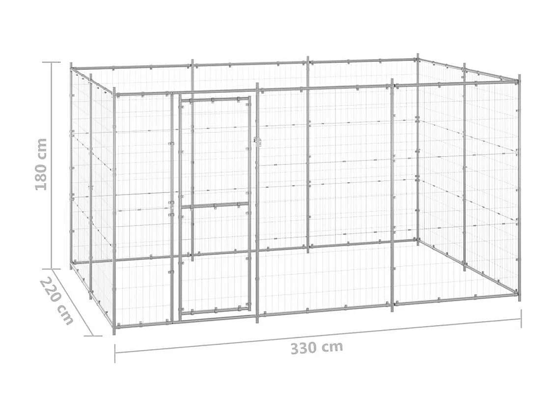 Chenil extérieur cage enclos 330 x 220 x 180 cm 02_0000428