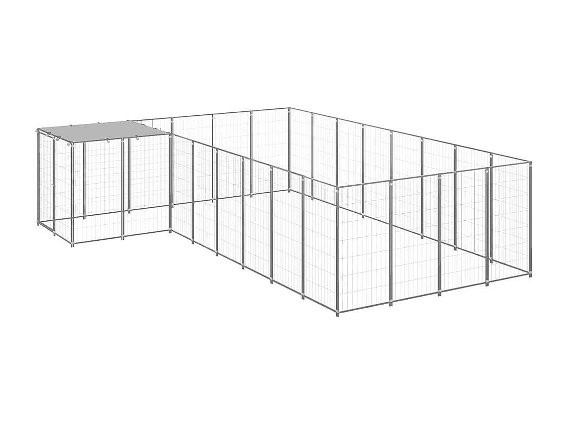 Chenil extérieur cage enclos argenté 330 x 440 x 110 cm 02_0000231