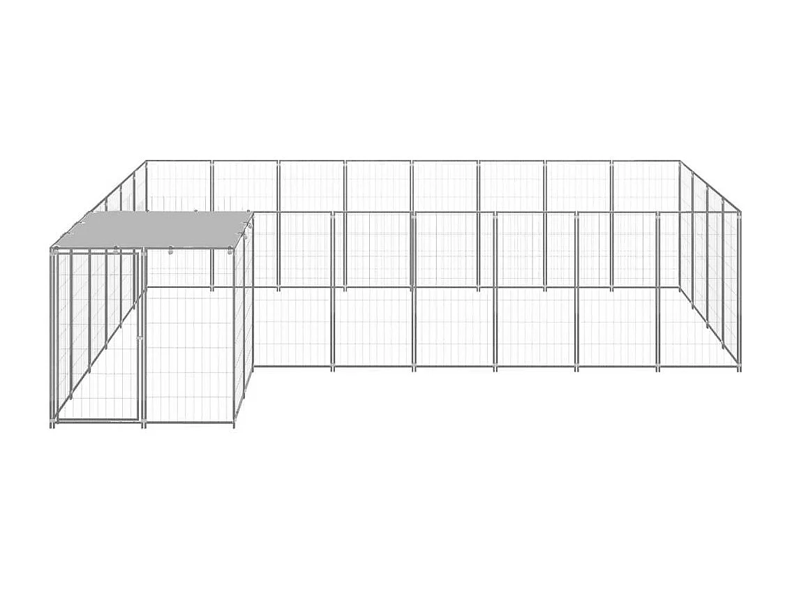 Chenil extérieur cage enclos argenté 330 x 440 x 110 cm 02_0000231