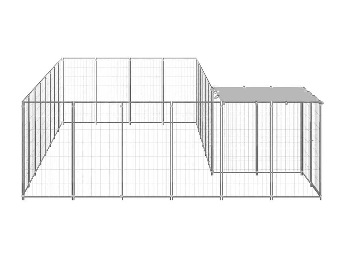 Chenil extérieur cage enclos argenté 330 x 440 x 110 cm 02_0000231